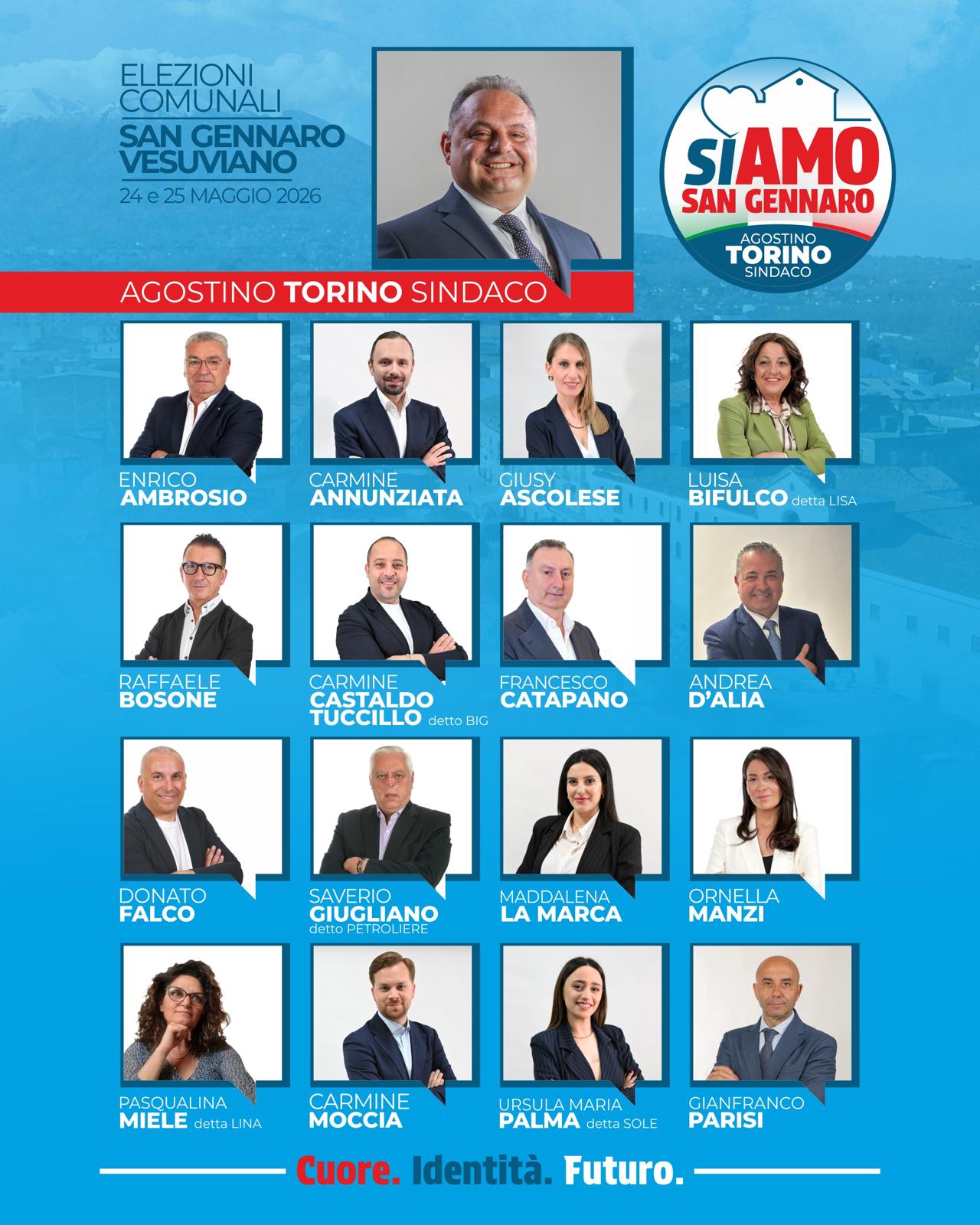 Agostino Torino sindaco e candidati della lista siAMO San Gennaro